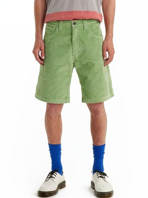 levi's green slim fit texture shorts