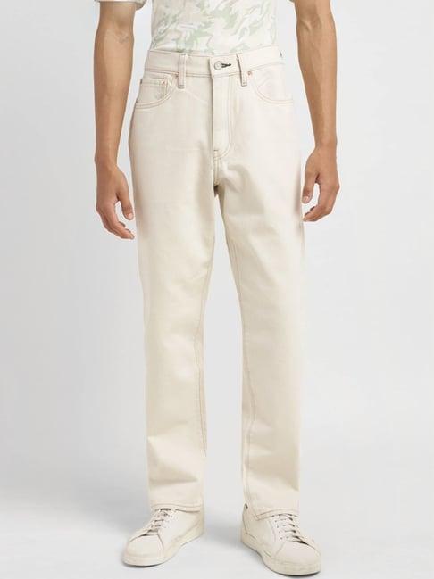 levi's 550'92 beige relaxed fit printed jeans