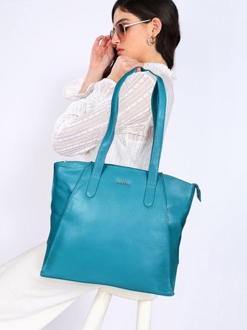 sassora hiro turquoise leather medium tote bag