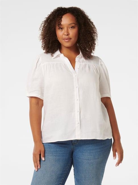 forever new lauren curve linen shirt