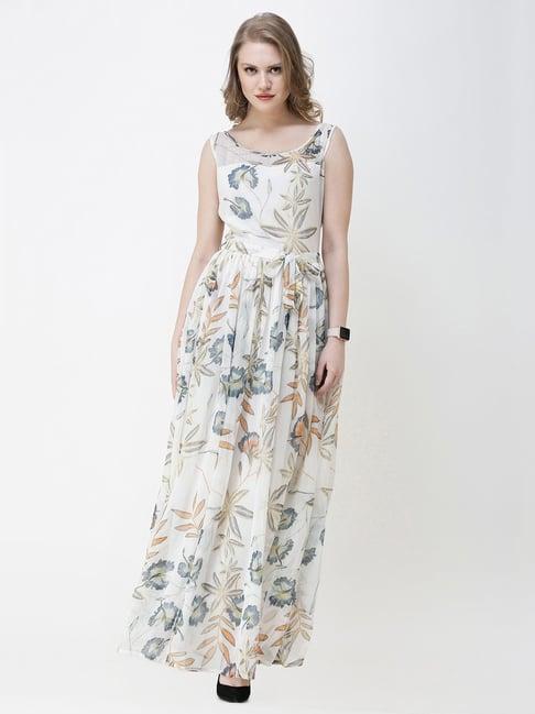 scorpius white printed maxi dress