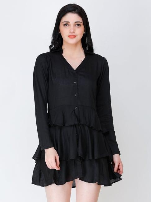 scorpius black regular fit shirt dress