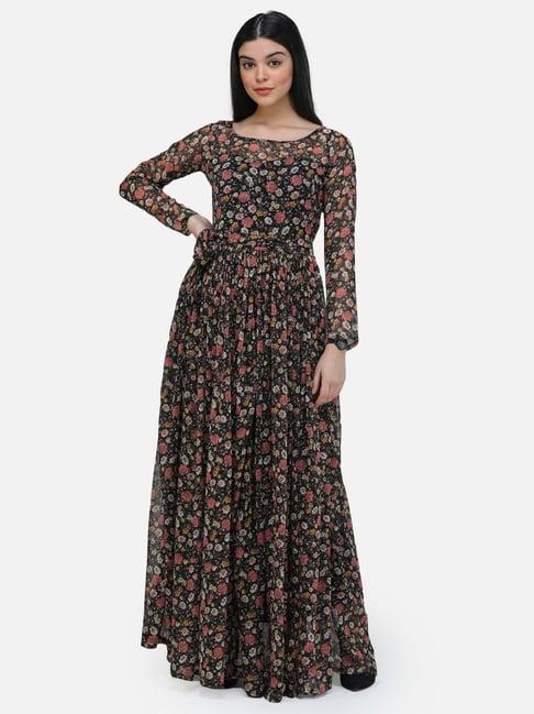 scorpius multicolor floral print maxi dress