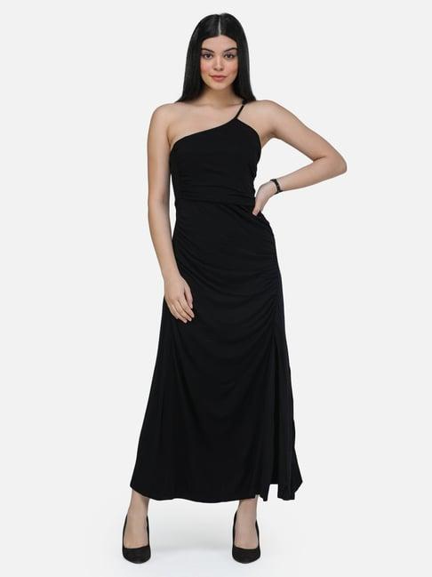 scorpius black regular fit maxi dress