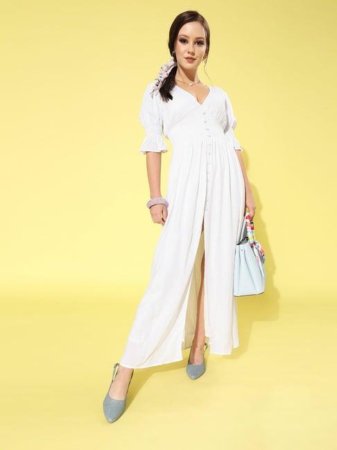 scorpius white regular fit maxi dress