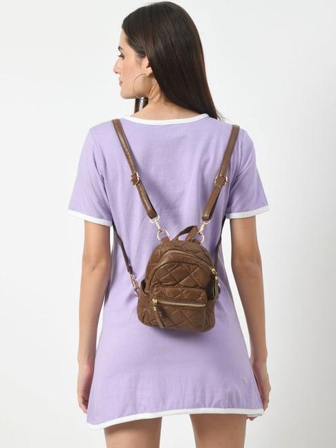 angeline brown pu small backpack