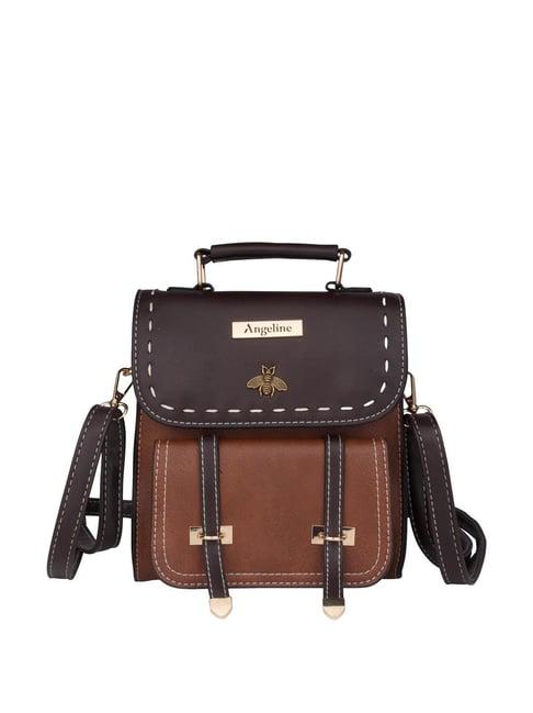 angeline brown pu medium backpack