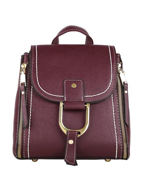 angeline maroon pu medium backpack