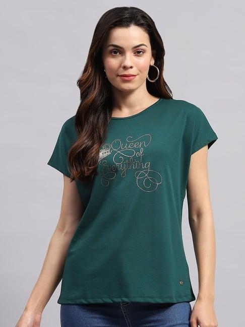 monte carlo green embellished t-shirt