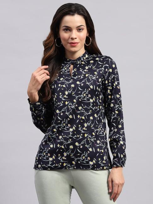 monte carlo navy printed top