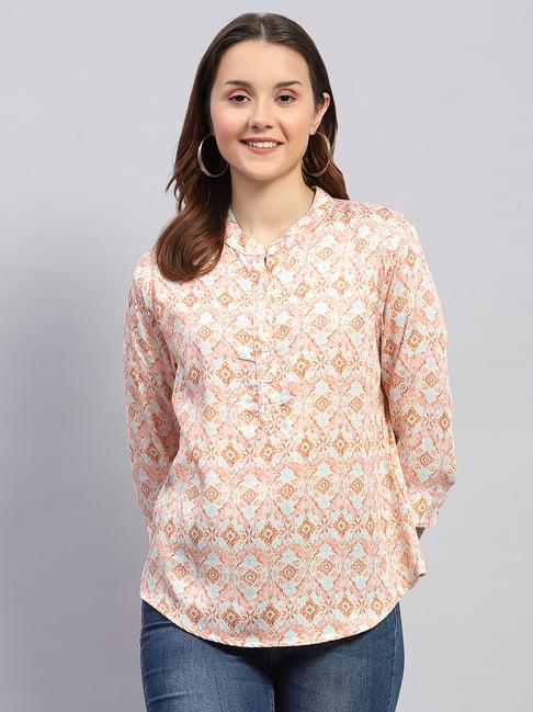 monte carlo peach printed tunic