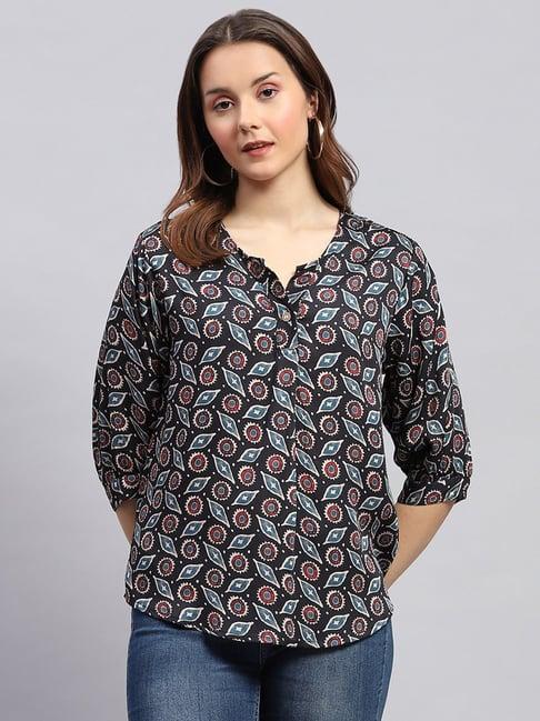 monte carlo black printed tunic