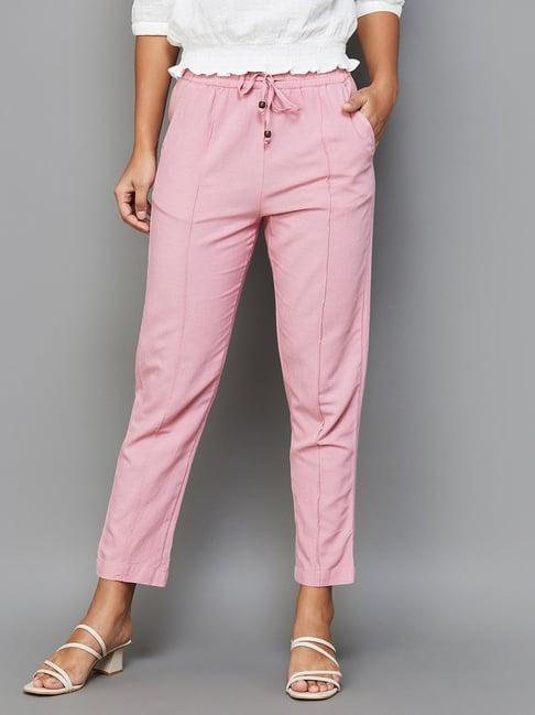 fame forever by lifestyle pink regular fit mid rise pants