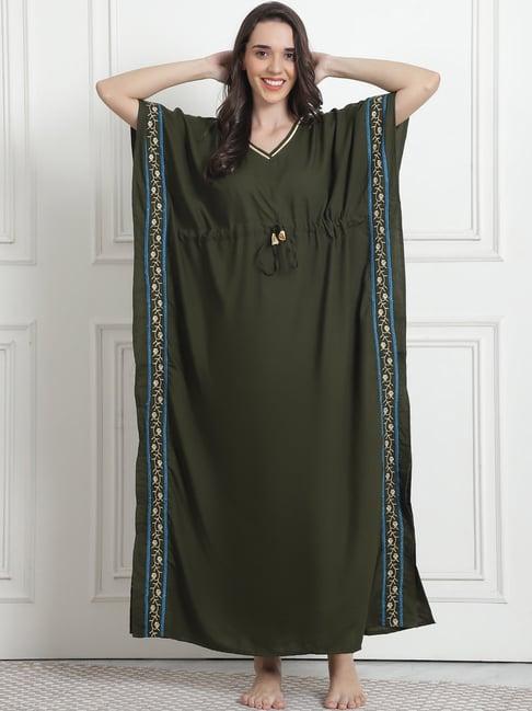 secret wish olive kaftan nighty