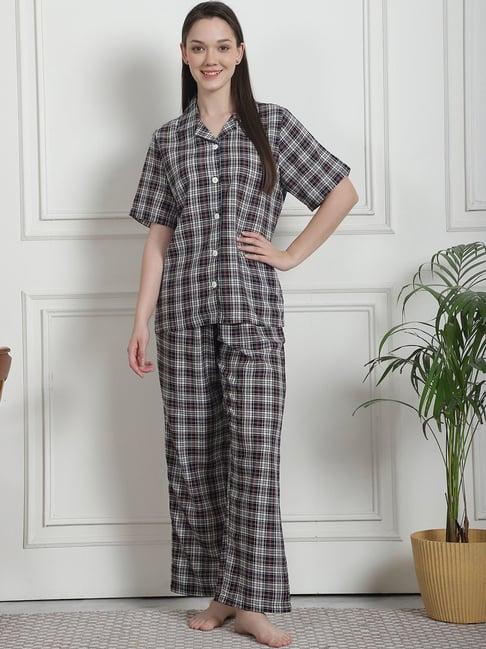 secret wish black check shirt with pyjama