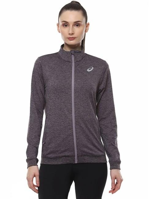 asics grey textured pattern sports jacket