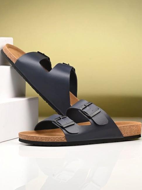 hoversole men's navy cork casual sandals