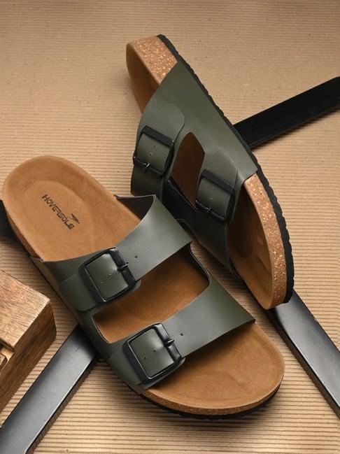 hoversole men's olive cork casual sandals