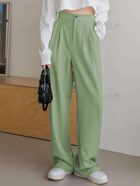 kotty green straight fit high rise pants