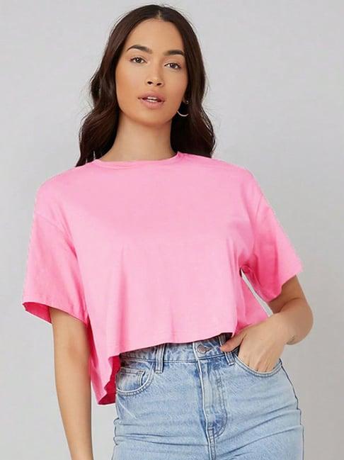 kotty pink relaxed fit oversized t-shirt