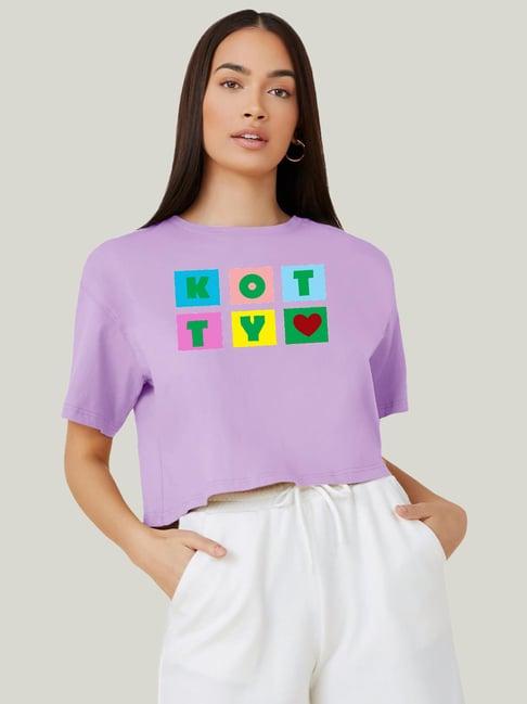 kotty lavender graphic print t-shirt