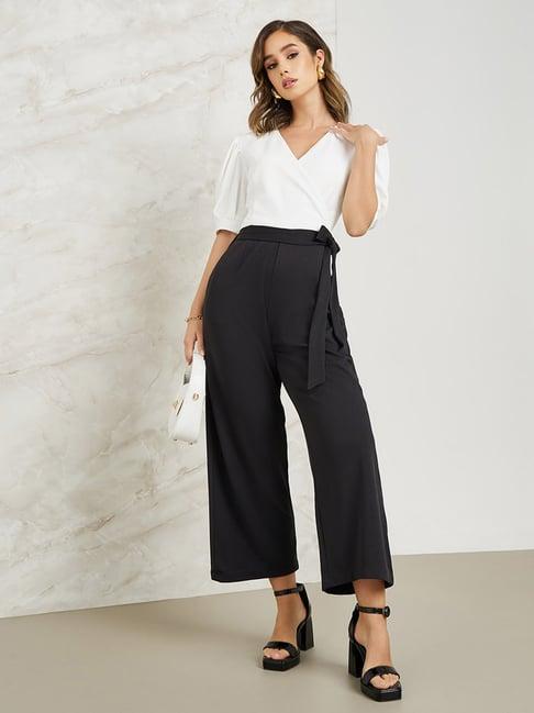 styli white & black midi jumpsuit