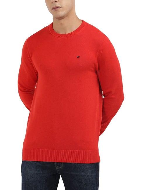 tommy hilfiger peach regular fit sweater