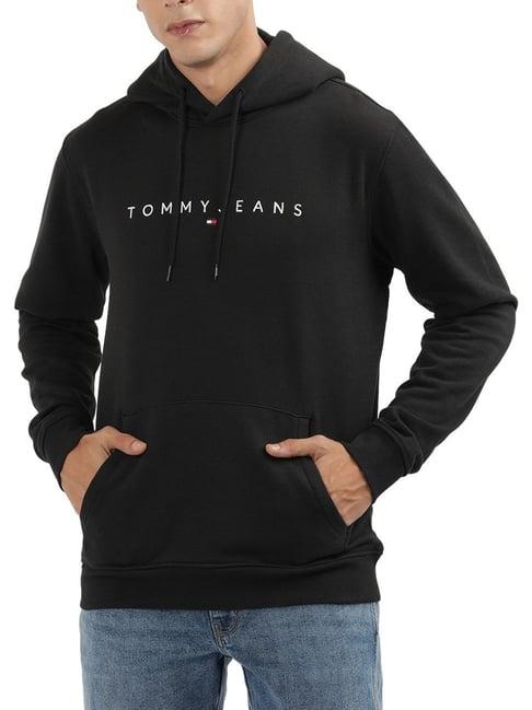 tommy hilfiger black logo regular fit hoodie