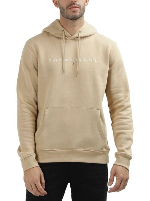 tommy hilfiger beige logo regular fit hoodie