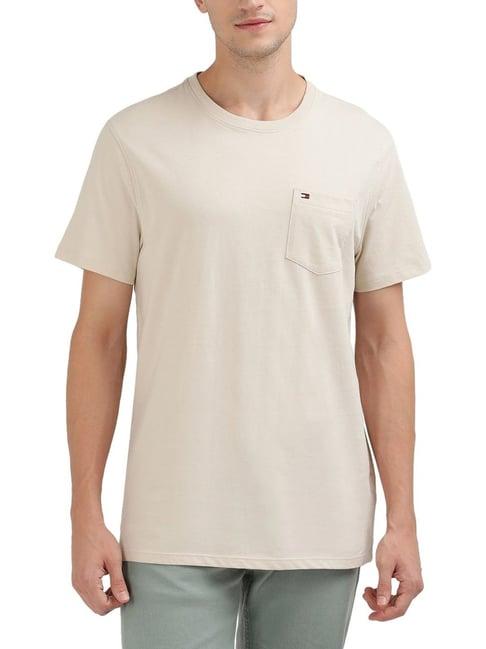 tommy hilfiger beige regular fit t-shirt