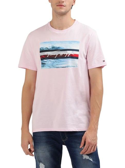 tommy hilfiger pink graphic regular fit t-shirt