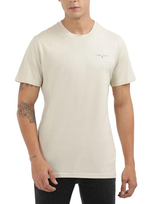 tommy hilfiger beige slim fit t-shirt