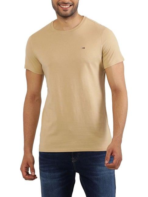 tommy hilfiger beige slim fit t-shirt