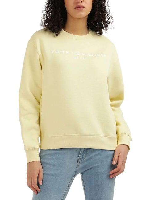 tommy hilfiger yellow logo regular fit sweatshirt