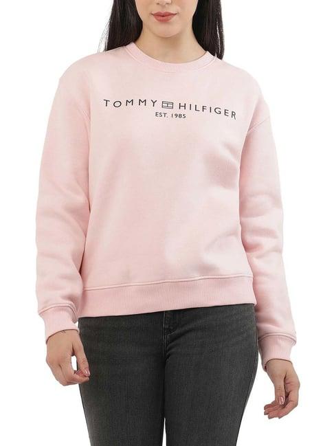 tommy hilfiger pink logo regular fit sweatshirt