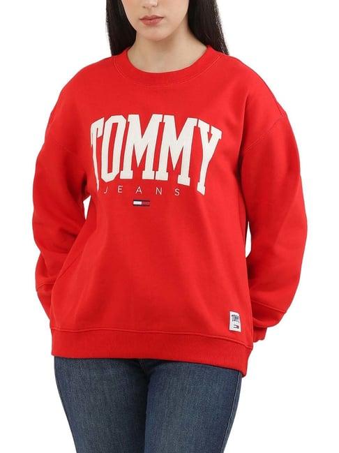 tommy hilfiger red logo regular fit sweatshirt