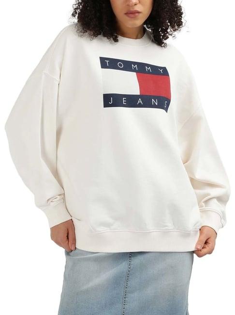 tommy hilfiger white logo regular fit sweatshirt