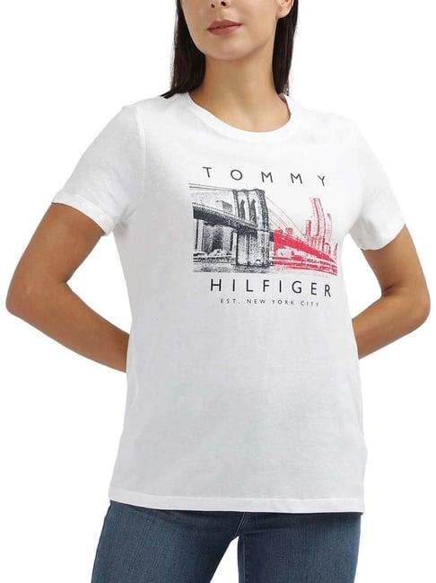 tommy hilfiger white graphic regular fit t-shirt