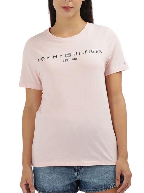 tommy hilfiger pink logo regular fit t-shirt