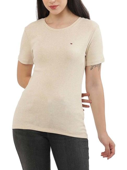 tommy hilfiger beige regular fit t-shirt