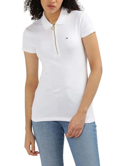 tommy hilfiger white slim fit polo t-shirt