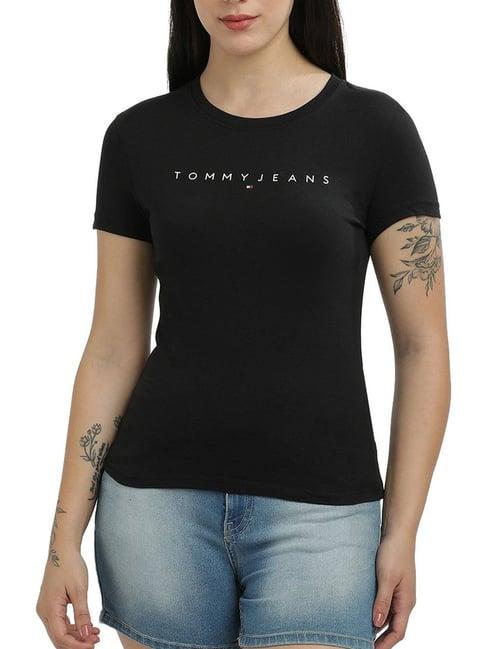 tommy hilfiger black logo slim fit t-shirt