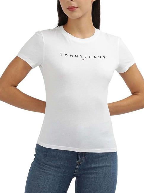 tommy hilfiger white logo slim fit t-shirt