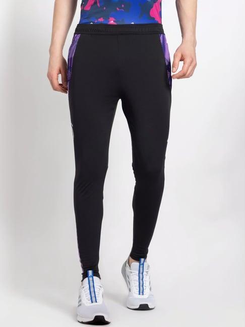 adidas black slim fit printed sports tights