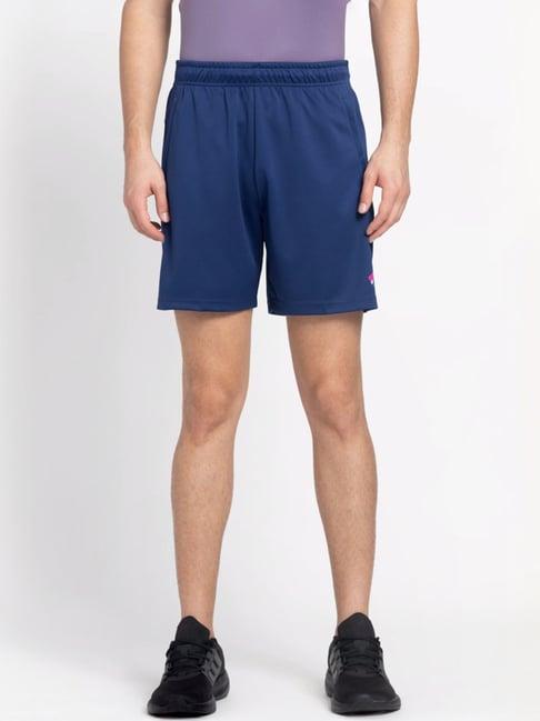 adidas dark blue regular fit logo printed shorts