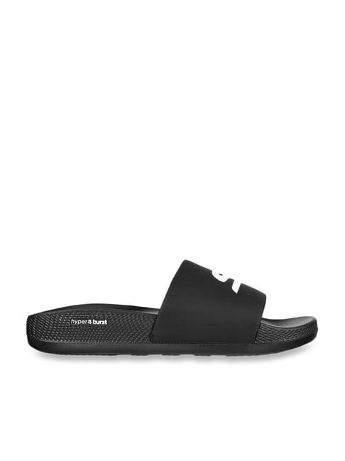 skechers men's hyper slide - deriver black slides