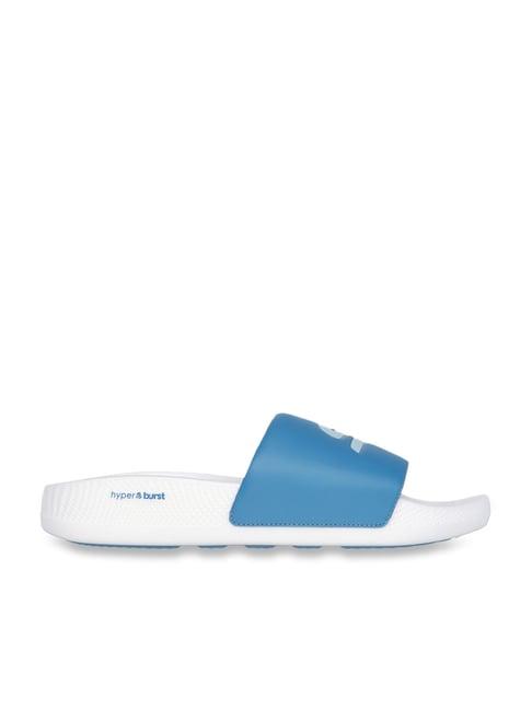 skechers men's hyper slide - deriver blue slides