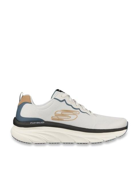 skechers men's d'lux walker - scrambler off white casual sneakers