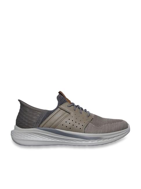 skechers men's slade - ocon taupe casual sneakers