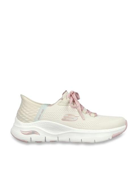 skechers women's arch fit off white sneakers